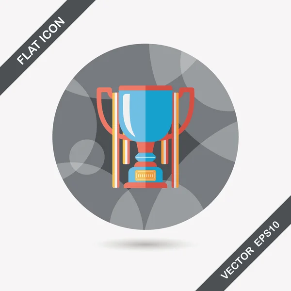 Coupe Trophée icône plate avec ombre longue, eps10 — Image vectorielle