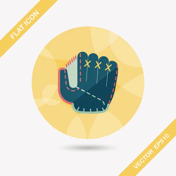 Honkbal handschoen platte pictogram met lange schaduw, eps10 — Stockvector