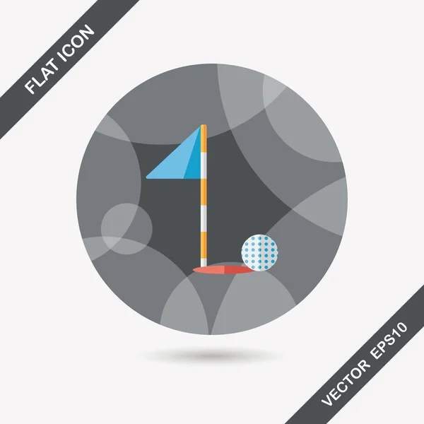 Icono plano de golf con sombra larga, eps10 — Vector de stock