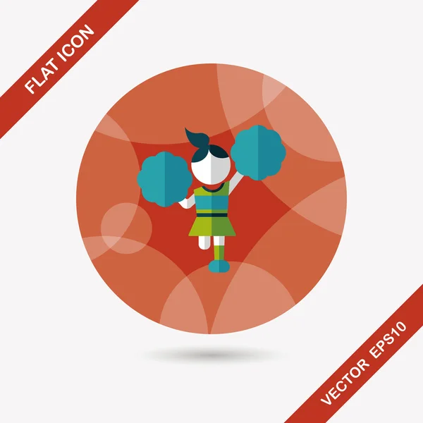 Cheerleader platte pictogram met lange schaduw, eps10 — Stockvector