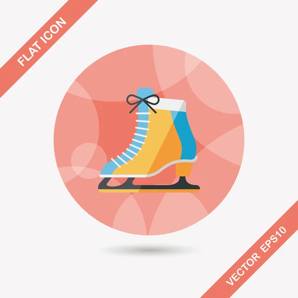 Ice skate flat icon with long shadow,eps10 — Stock Vector