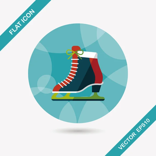 Ice skate flat icon with long shadow,eps10 — Stock Vector