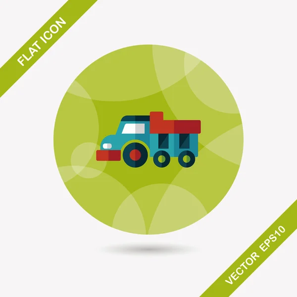 Dump truck flat icon with long shadow,eps10 — Stock Vector