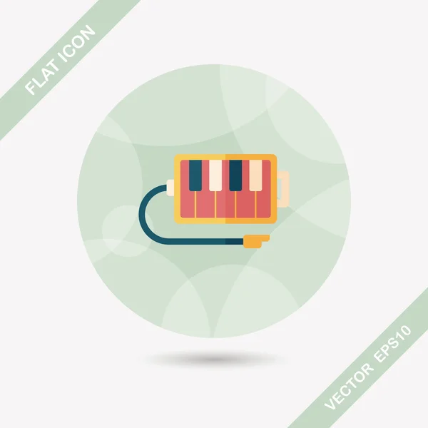 Piano flat icon with long shadow — Stock Vector