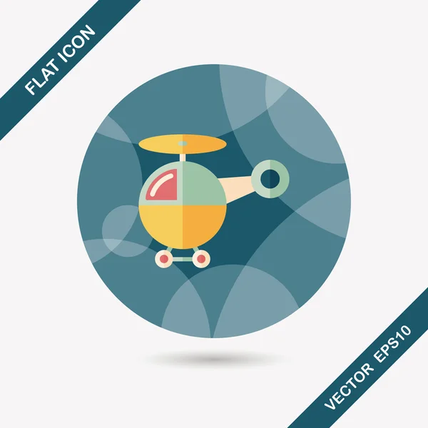 Helicopter flat icon with long shadow,eps10 — Stock Vector