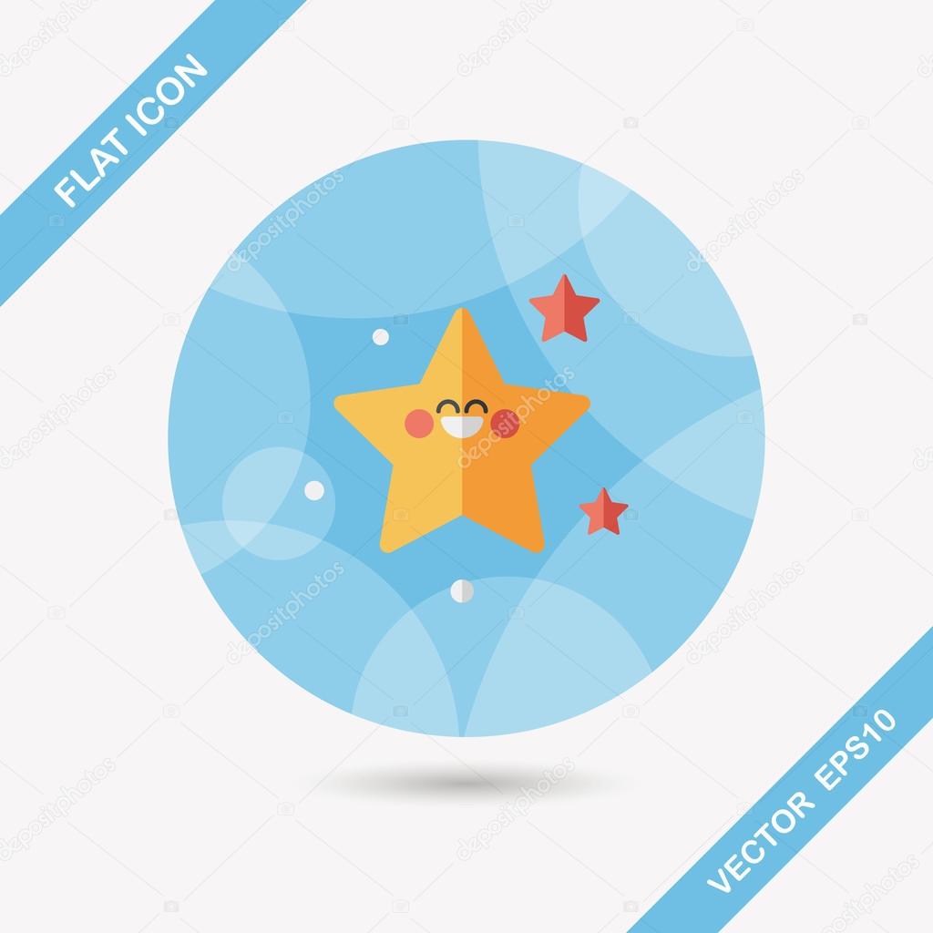 Space star flat icon with long shadow,eps10