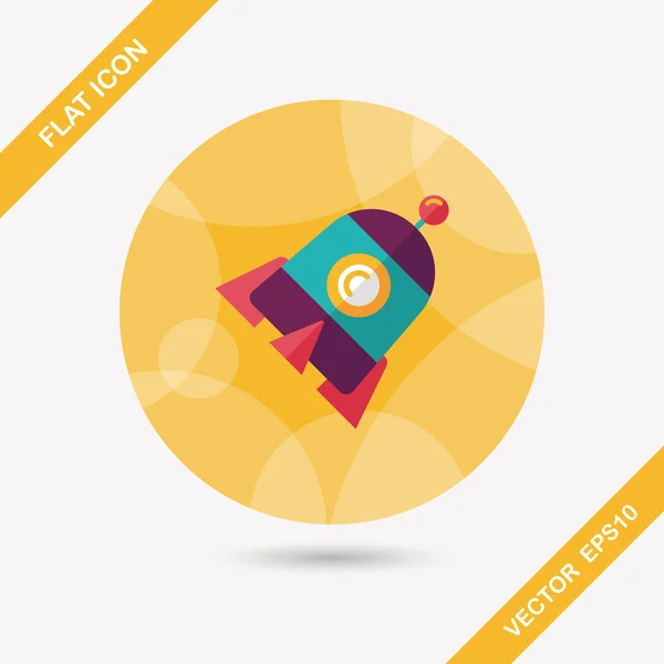 Rocket icono plano con sombra larga, eps10 — Vector de stock