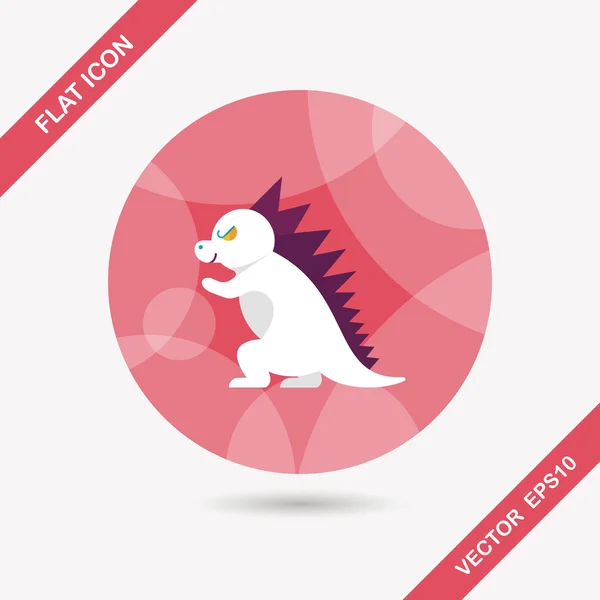 Dinosaurio icono plano con sombra larga, eps10 — Vector de stock