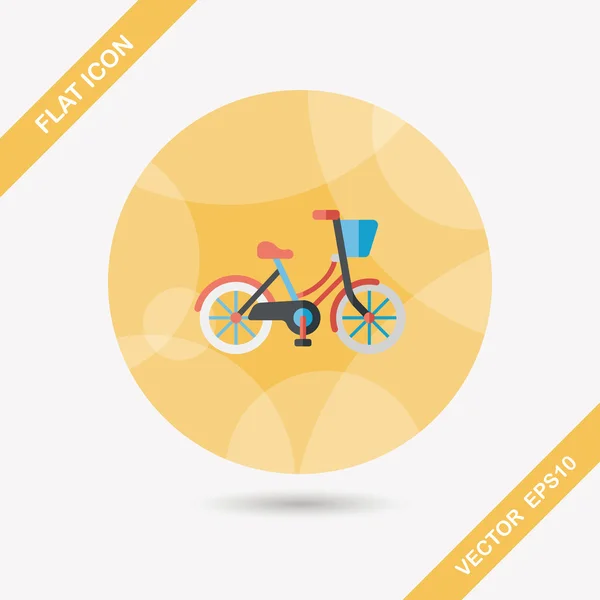 Transportation bicycle flat icon with long shadow,eps10 — Stock Vector