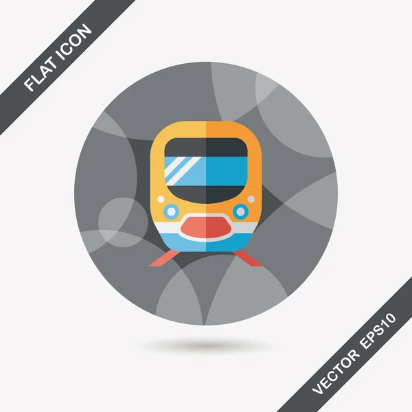 Transporte metro icono plano con sombra larga, eps10 — Vector de stock