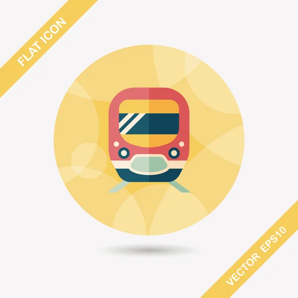 Transporte metrô ícone plano com sombra longa, eps10 — Vetor de Stock