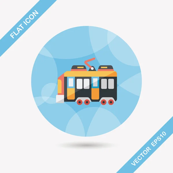 Transporte trem ícone plano com sombra longa, eps10 — Vetor de Stock