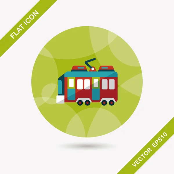 Vervoer trein platte pictogram met lange schaduw, eps10 — Stockvector