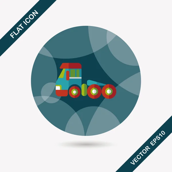 Transportation Tow Truck flat icon with long shadow,eps10 — Stock Vector