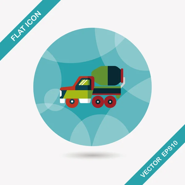 Vervoer vrachtwagen platte pictogram met lange schaduw, eps10 — Stockvector