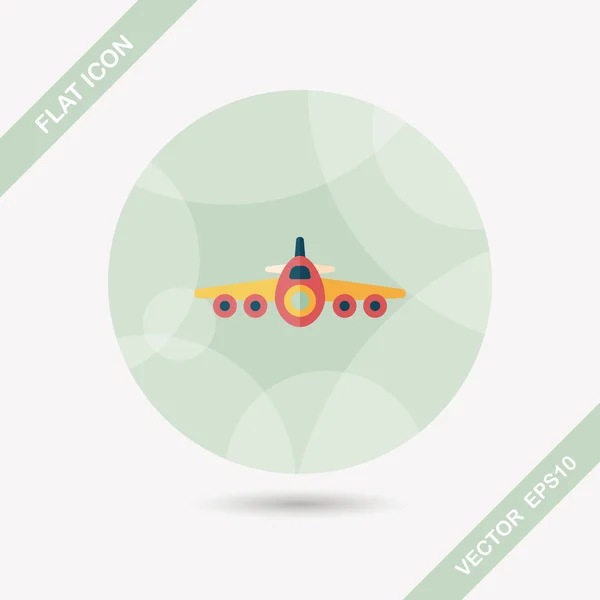 Transport flygplan flat ikonen med långa skugga, eps10 — Stock vektor