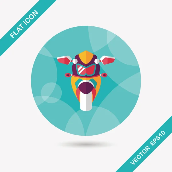 Vervoer motorfiets platte pictogram met lange schaduw, eps10 — Stockvector