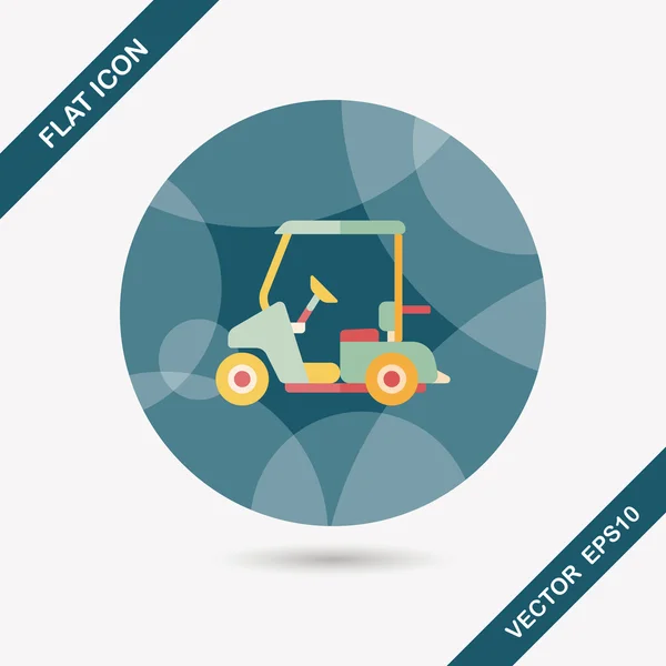 Vervoer Golf Cart platte pictogram met lange schaduw, eps10 — Stockvector