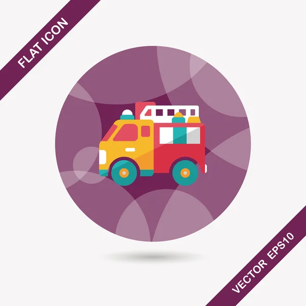 Vervoer Fire truck platte pictogram met lange schaduw, eps10 — Stockvector