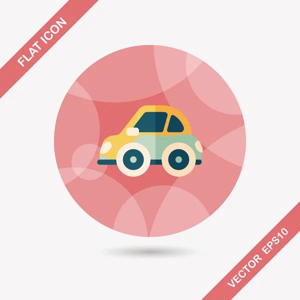 Transporte coche icono plano con sombra larga, eps10 — Vector de stock