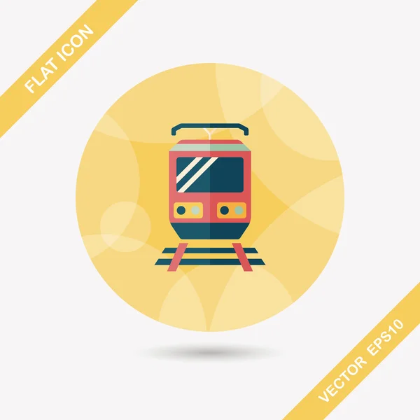 Transporte tren icono plano con sombra larga, eps10 — Archivo Imágenes Vectoriales