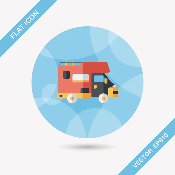 Transportation moving truck flat icon with long shadow,eps10 — Stock Vector