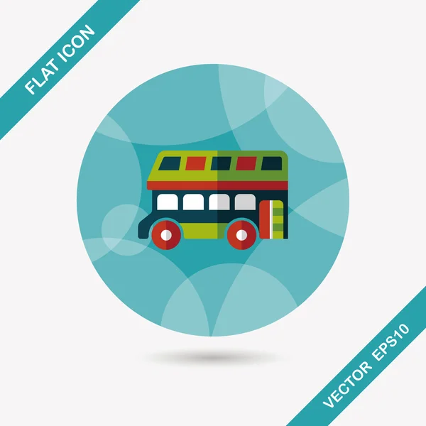 Transport Bus flache Ikone mit langem Schatten, Eps10 — Stockvektor