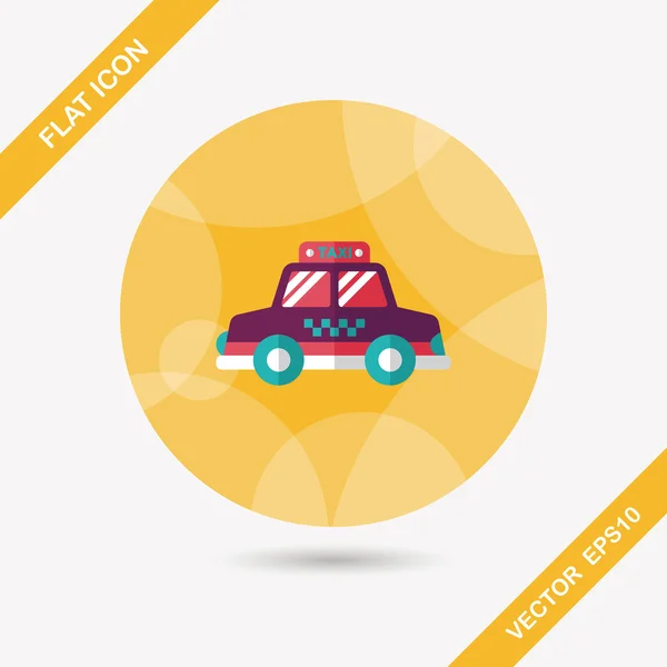 Transporte taxi icono plano con sombra larga, eps10 — Vector de stock