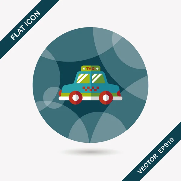 Vervoer taxi platte pictogram met lange schaduw, eps10 — Stockvector