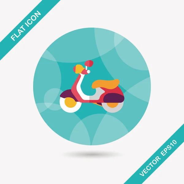 Transporte ícone de scooter plana com sombra longa, eps10 — Vetor de Stock