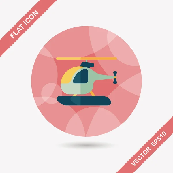 Transportation helicopter flat icon with long shadow,eps10 — Stock Vector