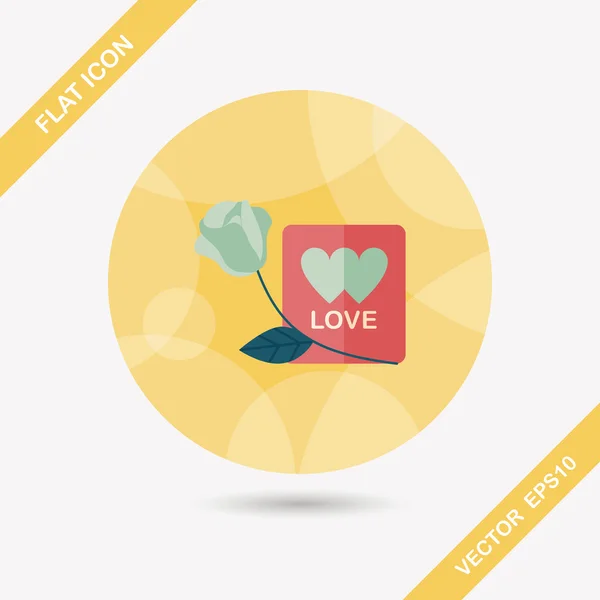 Valentine's day love letter flat icon with long shadow,eps10 — Stock Vector