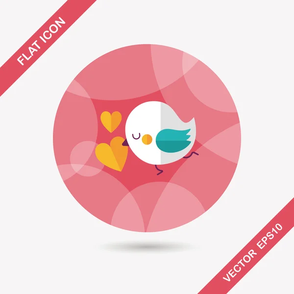 Valentine's Day lover bird flat icon with long shadow, eps10 — Image vectorielle