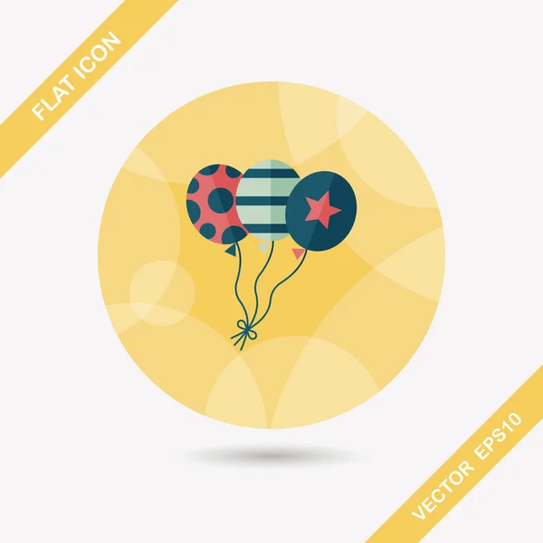 Ballonnen platte pictogram met lange schaduw, eps10 — Stockvector