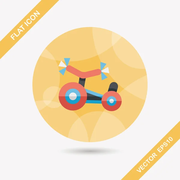 Kids Tricycle flat icon with long shadow,eps10 — Stock Vector