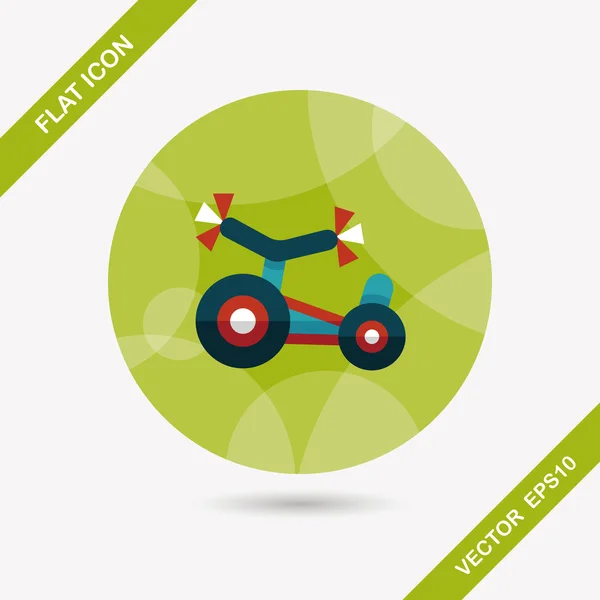 Kids Tricycle flat icon with long shadow, eps10 — стоковый вектор