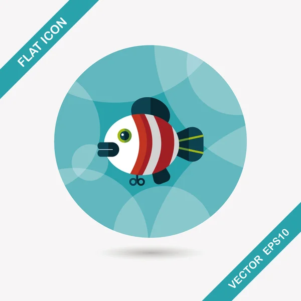 Fisk legetøj flad ikon med lang skygge, eps 10 – Stock-vektor