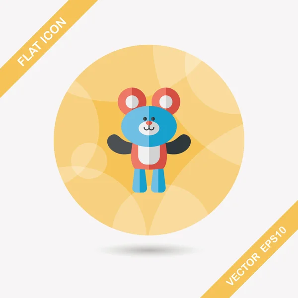 Teddy bear flat icon with long shadow,eps10 — Stock Vector