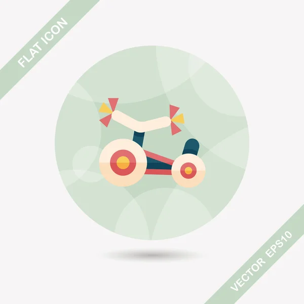 Kids Tricycle flat icon with long shadow, eps10 — стоковый вектор