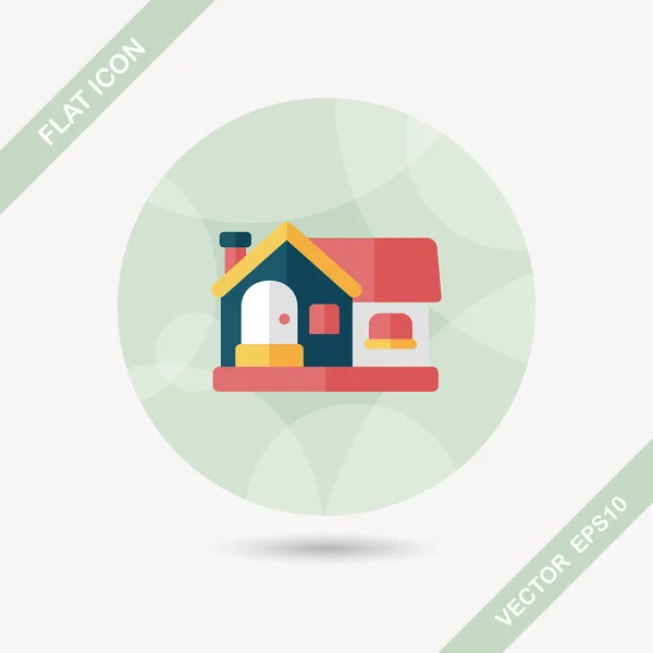 Building house flat icon with long shadow,eps10 — Stock Vector
