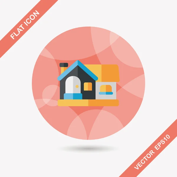 Building house flat icon with long shadow,eps10 — Stock Vector