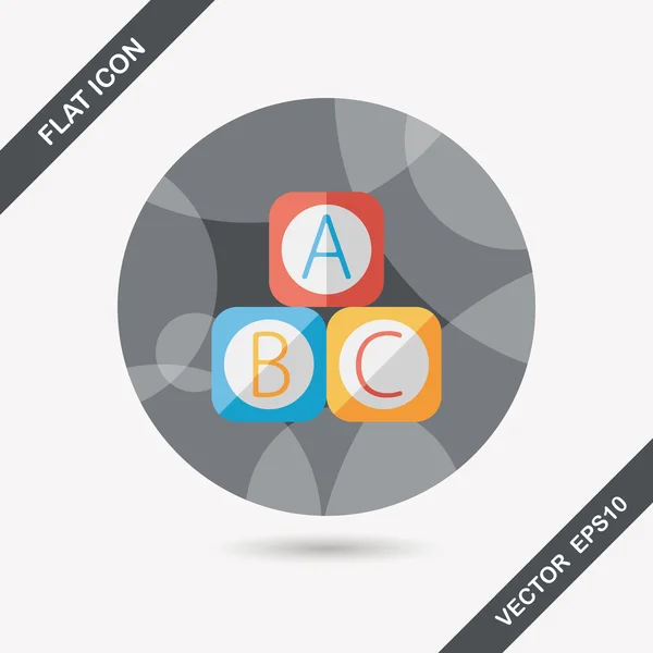 ABC bloque l'icône plate avec une ombre longue, EPS 10 — Image vectorielle