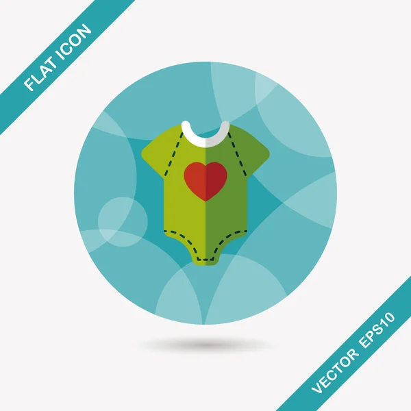 Baby onesie plat pictogram met lange schaduw, eps 10 — Stockvector