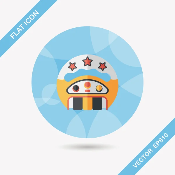 Baby rattle flat icon with long shadow, EPS 10 — стоковый вектор