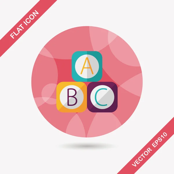 ABC bloque l'icône plate avec une ombre longue, EPS 10 — Image vectorielle