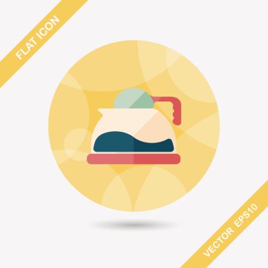 Uzun Gölge, eps10 ile kahve pot düz simgesi