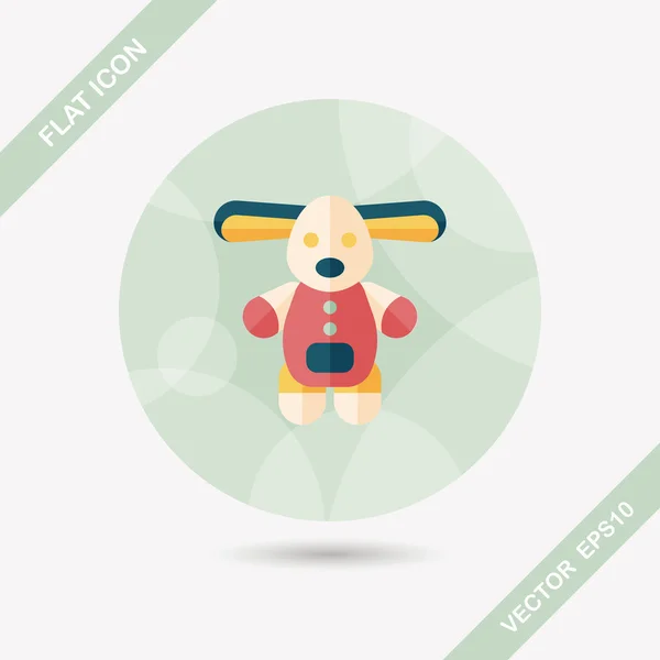 Juguete perro icono plano con sombra larga, eps10 — Vector de stock