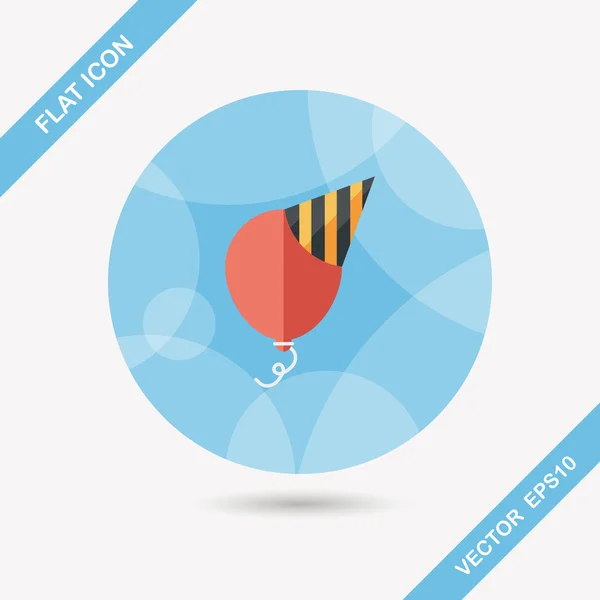 Birthday ballon flat icon with long shadow,eps10 — Stock Vector