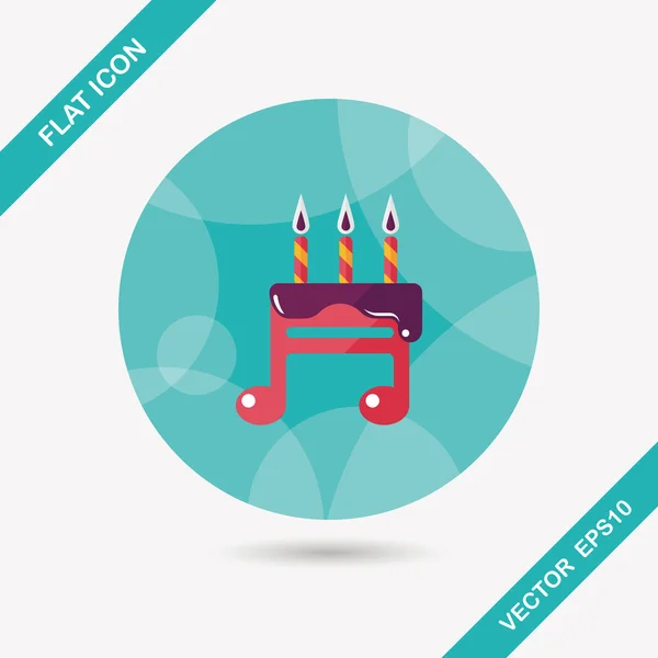 Verjaardag cake platte pictogram met lange schaduw, eps10 — Stockvector