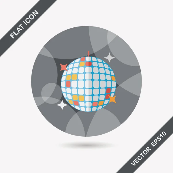 Disco ball flat icon with long shadow, eps10 — стоковый вектор